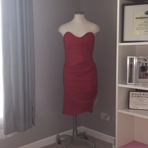 Deep Red Cocktail Dress - Picture 2 of 6